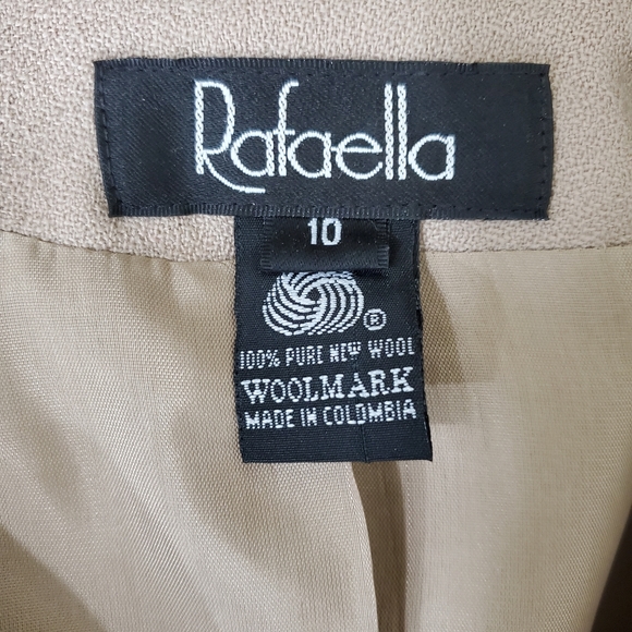 Rafaella 100% Wool Tan Zip Front Jacket, Size 10 - Picture 9 of 11